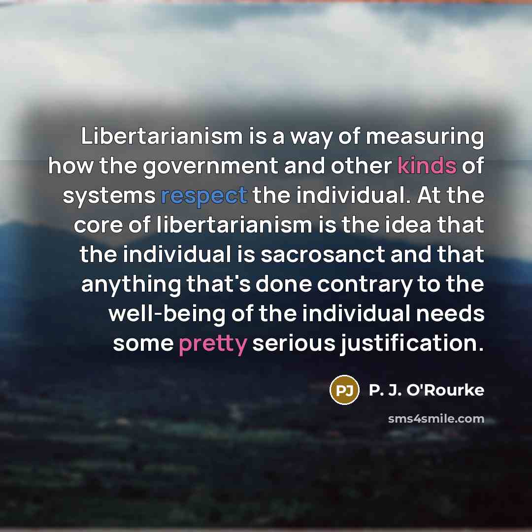 “Libertarianism is a way of measuring how the government and…” quote by P. J. O'Rourke
