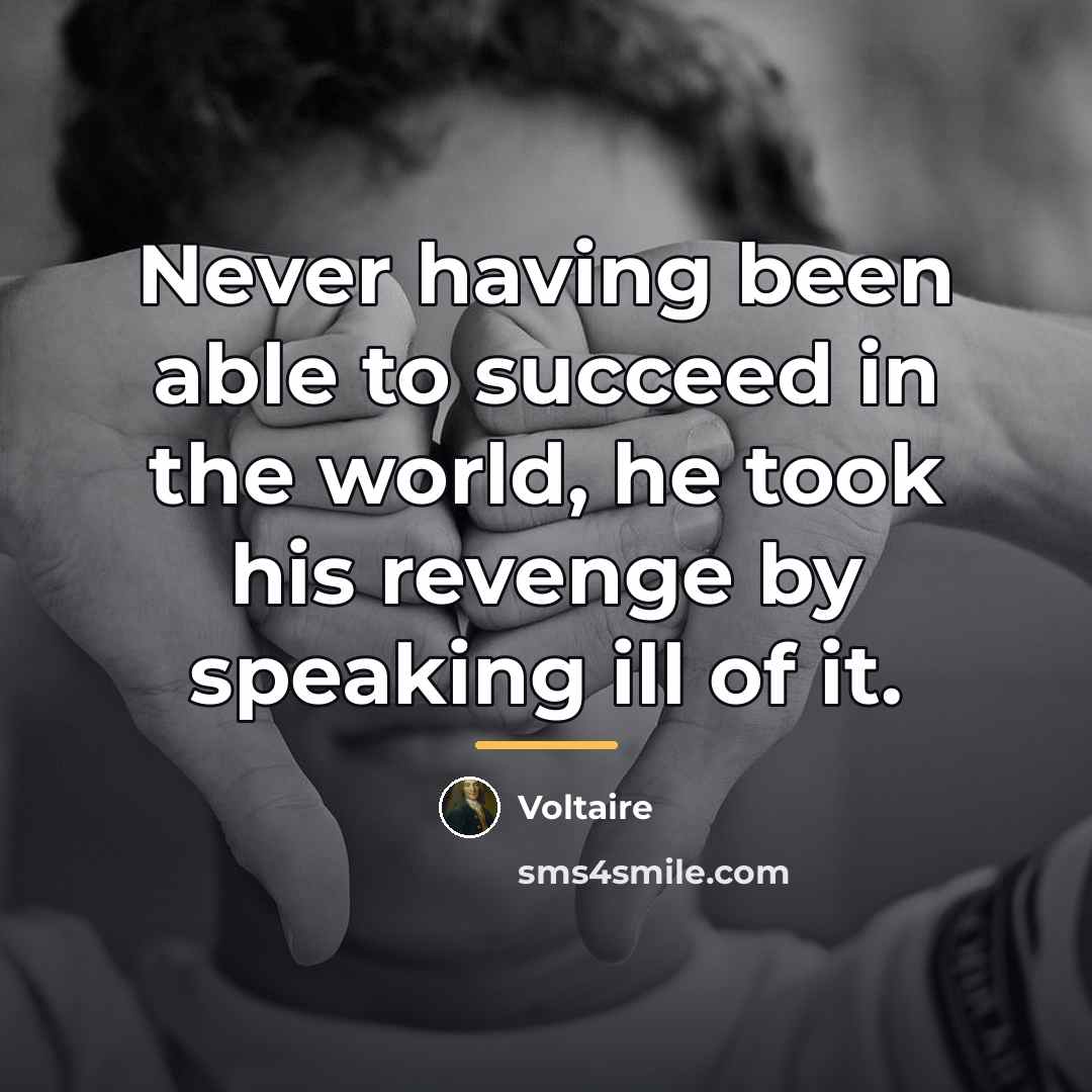 “Never having been able to succeed in the world, he…” quote by Voltaire
