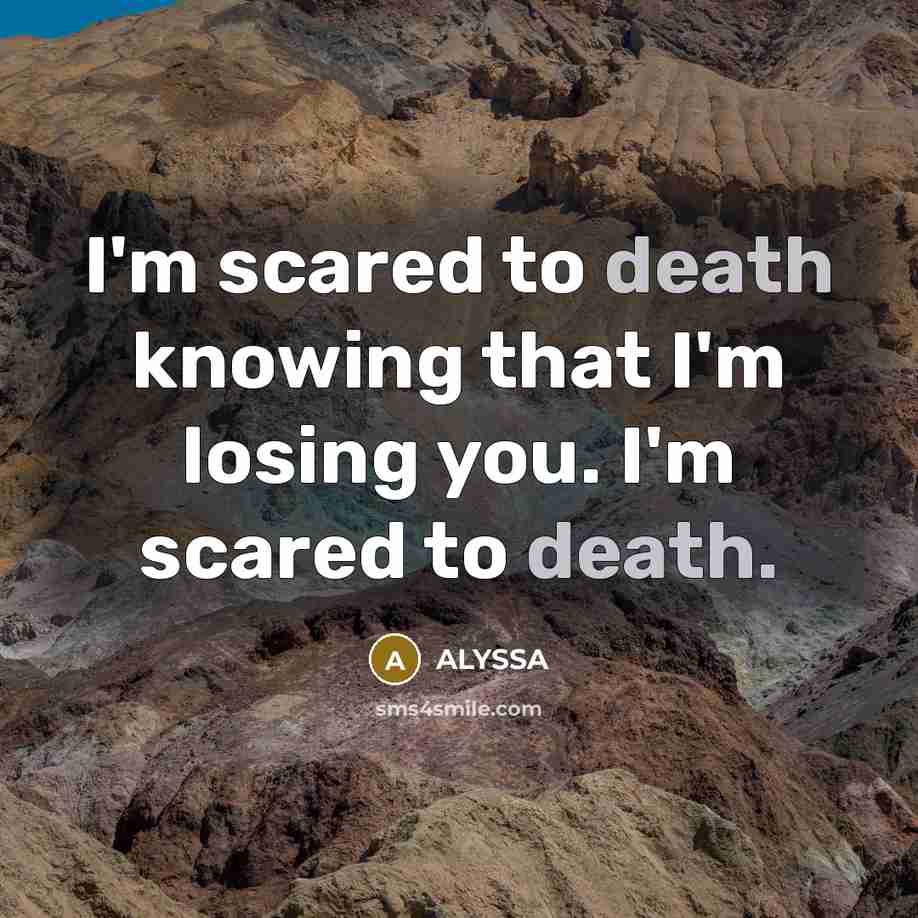 “I'm scared to death knowing that I'm losing you. I'm…” quote by ALYSSA