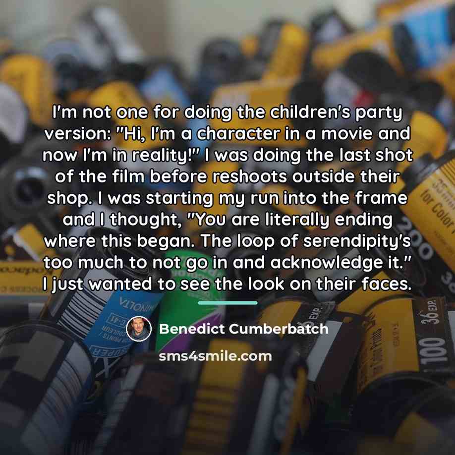 “I'm not one for doing the children's party version: "Hi,…” quote by Benedict Cumberbatch