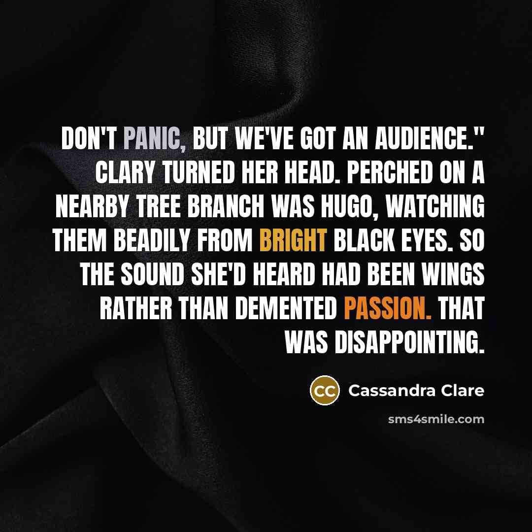 “Don't panic, but we've got an audience." Clary turned her…” quote by Cassandra Clare