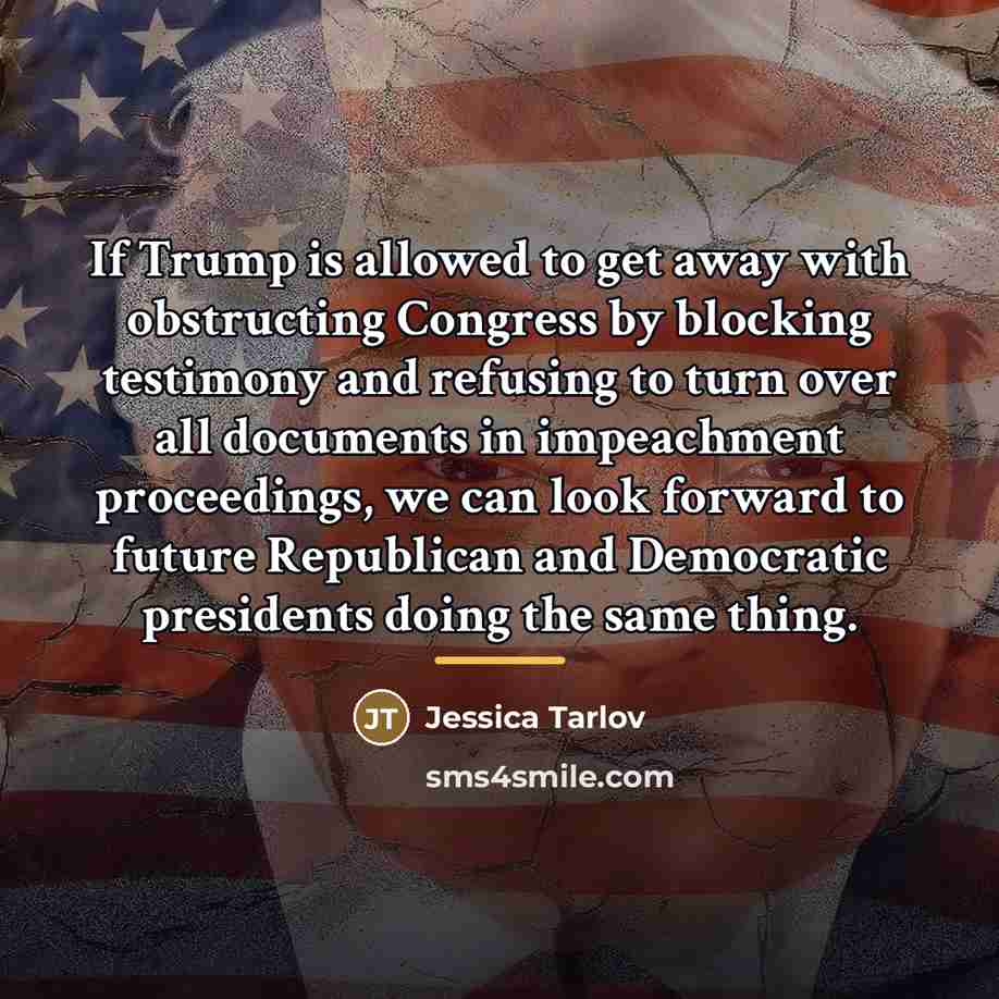 “If Trump is allowed to get away with obstructing Congress…” quote by Jessica Tarlov