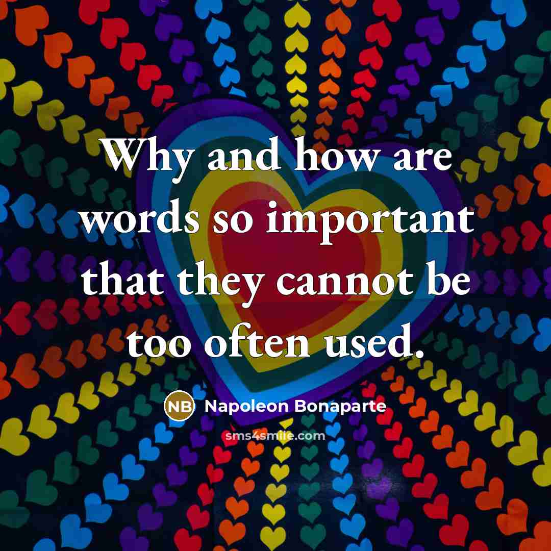 “Why and how are words so important that they cannot…” quote by Napoleon Bonaparte
