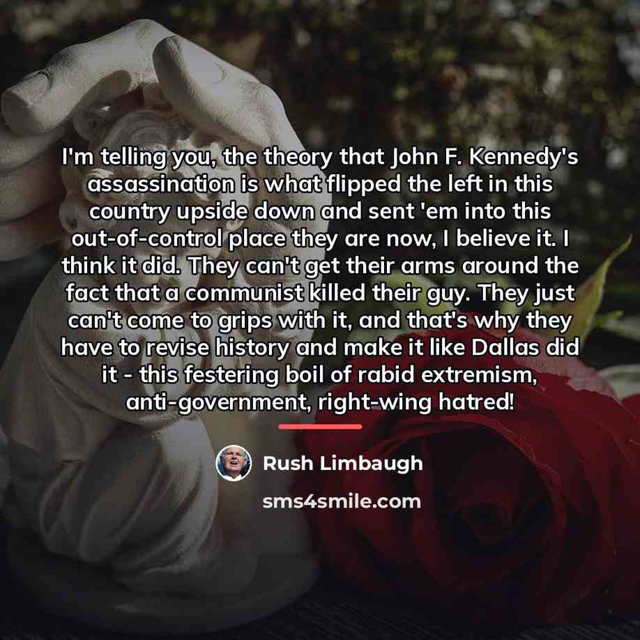 “I'm telling you, the theory that John F. Kennedy's assassination…” quote by Rush Limbaugh