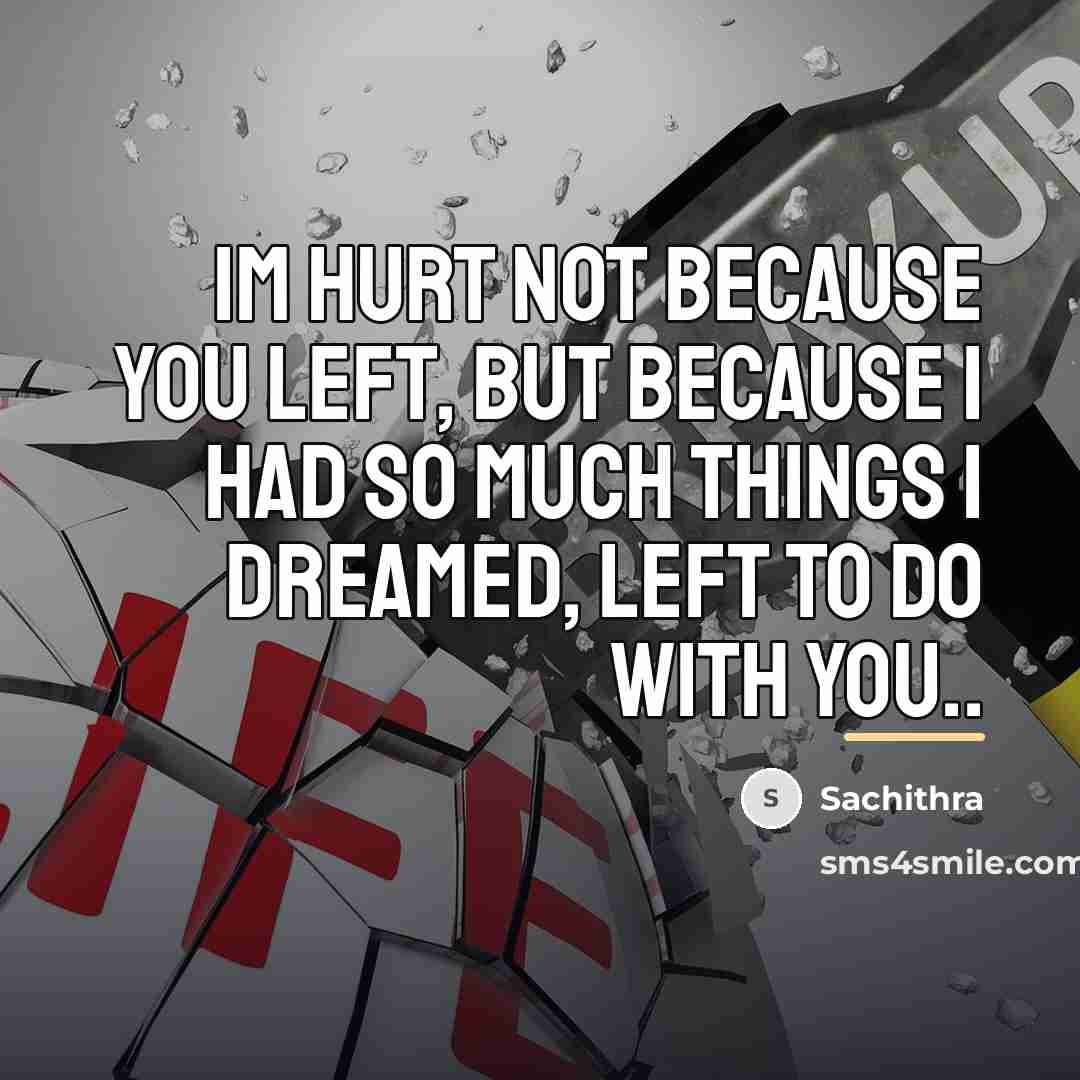 “Im hurt not because you left, but because I had…” quote by Sachithra
