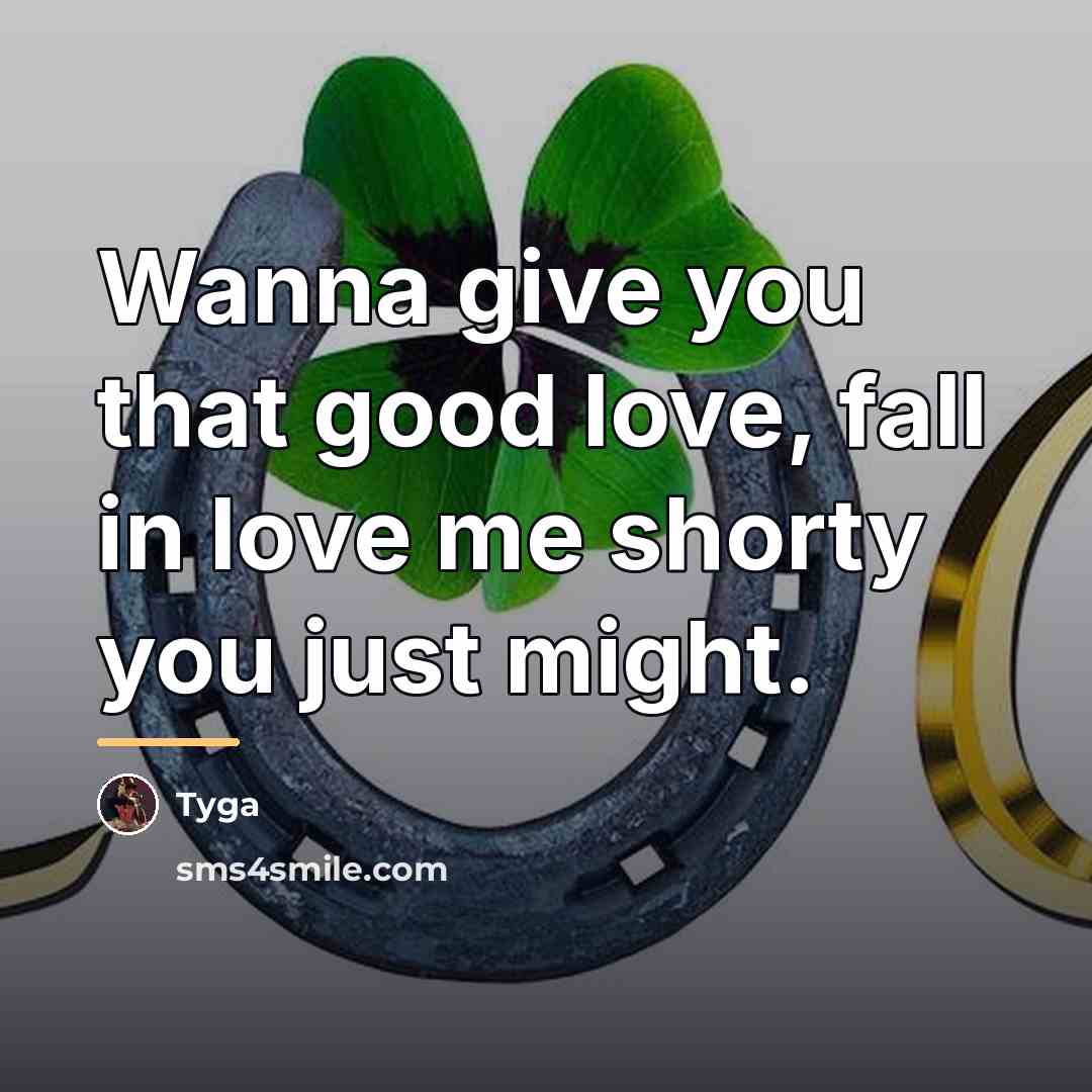 “Wanna give you that good love, fall in love me…” quote by Tyga