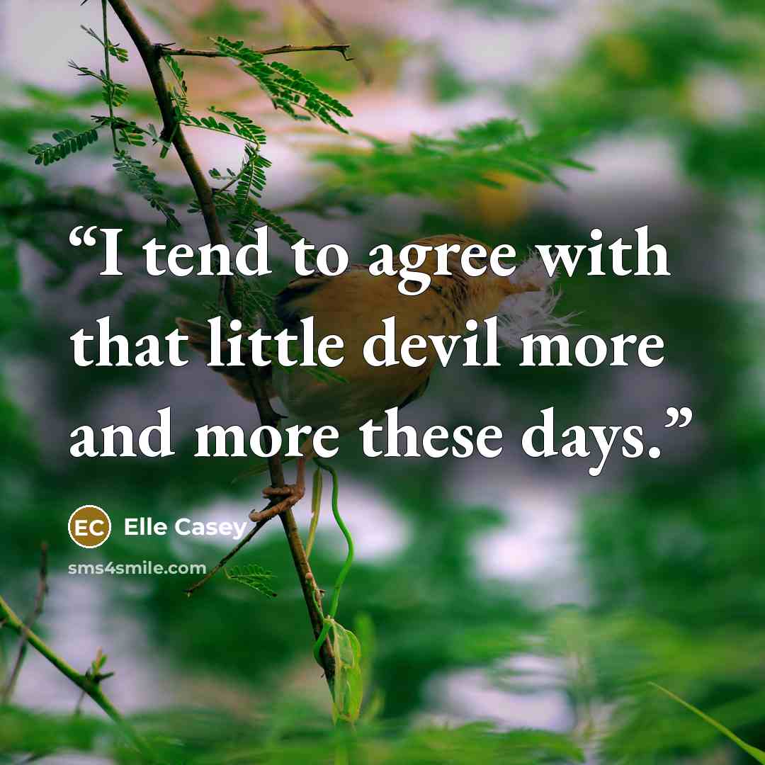 “I tend to agree with that little devil more and more these days.” quote by Elle Casey