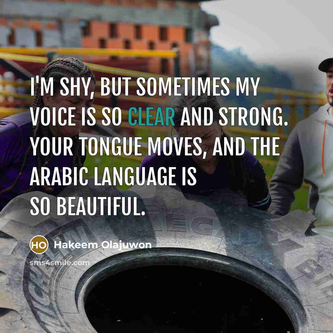 “I'm shy, but sometimes my voice is so clear and…” quote by Hakeem Olajuwon