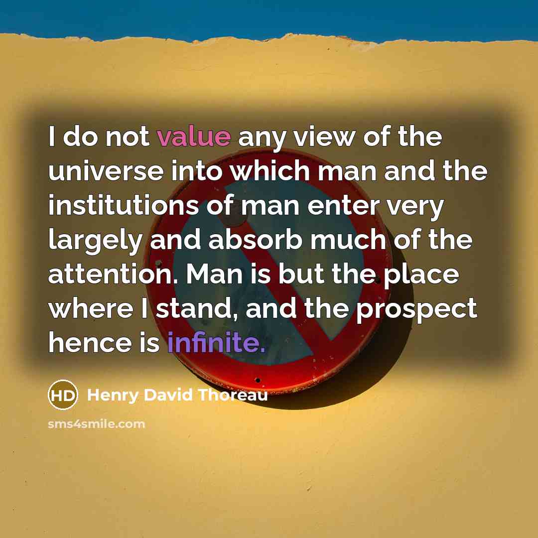 “I do not value any view of the universe into…” quote by Henry David Thoreau