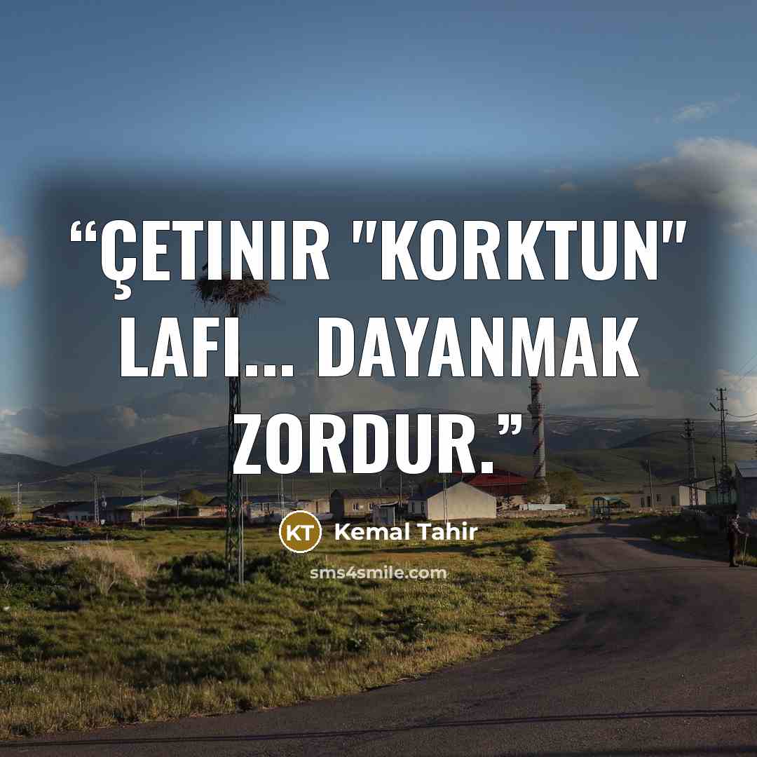 “Çetinir "Korktun" lafı... Dayanmak zordur.” quote by Kemal Tahir