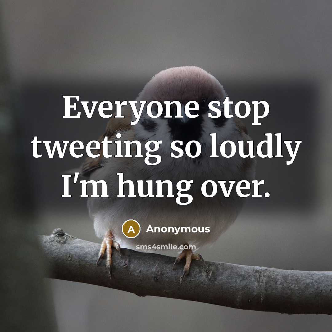 “Everyone stop tweeting so loudly I'm hung over.” quote by Anonymous