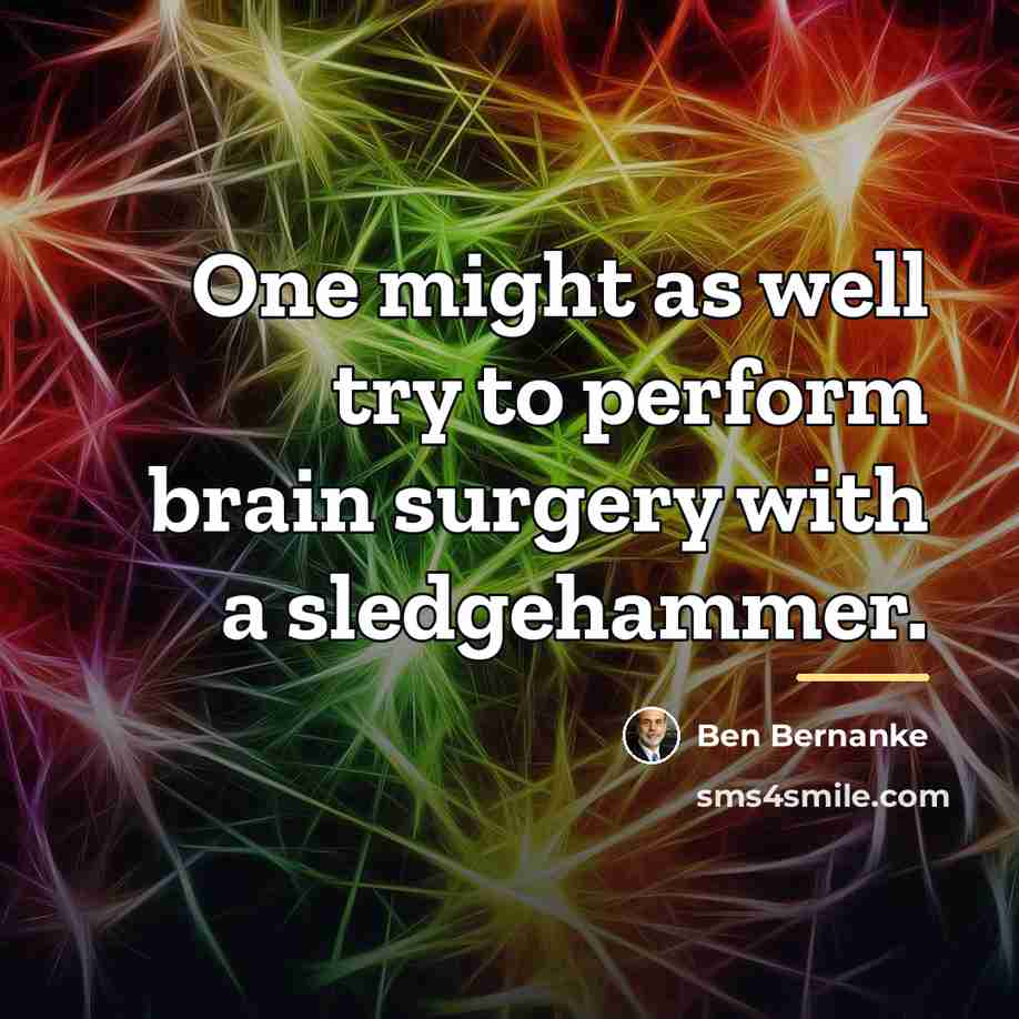 “One might as well try to perform brain surgery with…” quote by Ben Bernanke