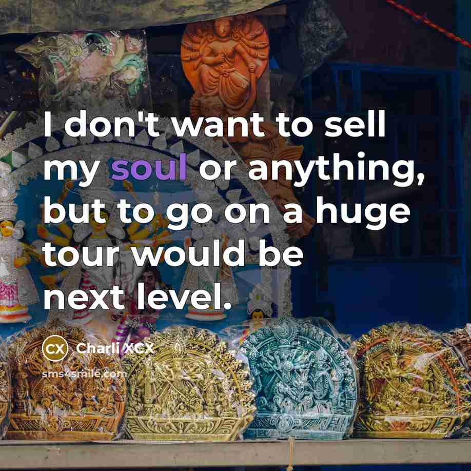 “I don't want to sell my soul or anything, but…” quote by Charli XCX