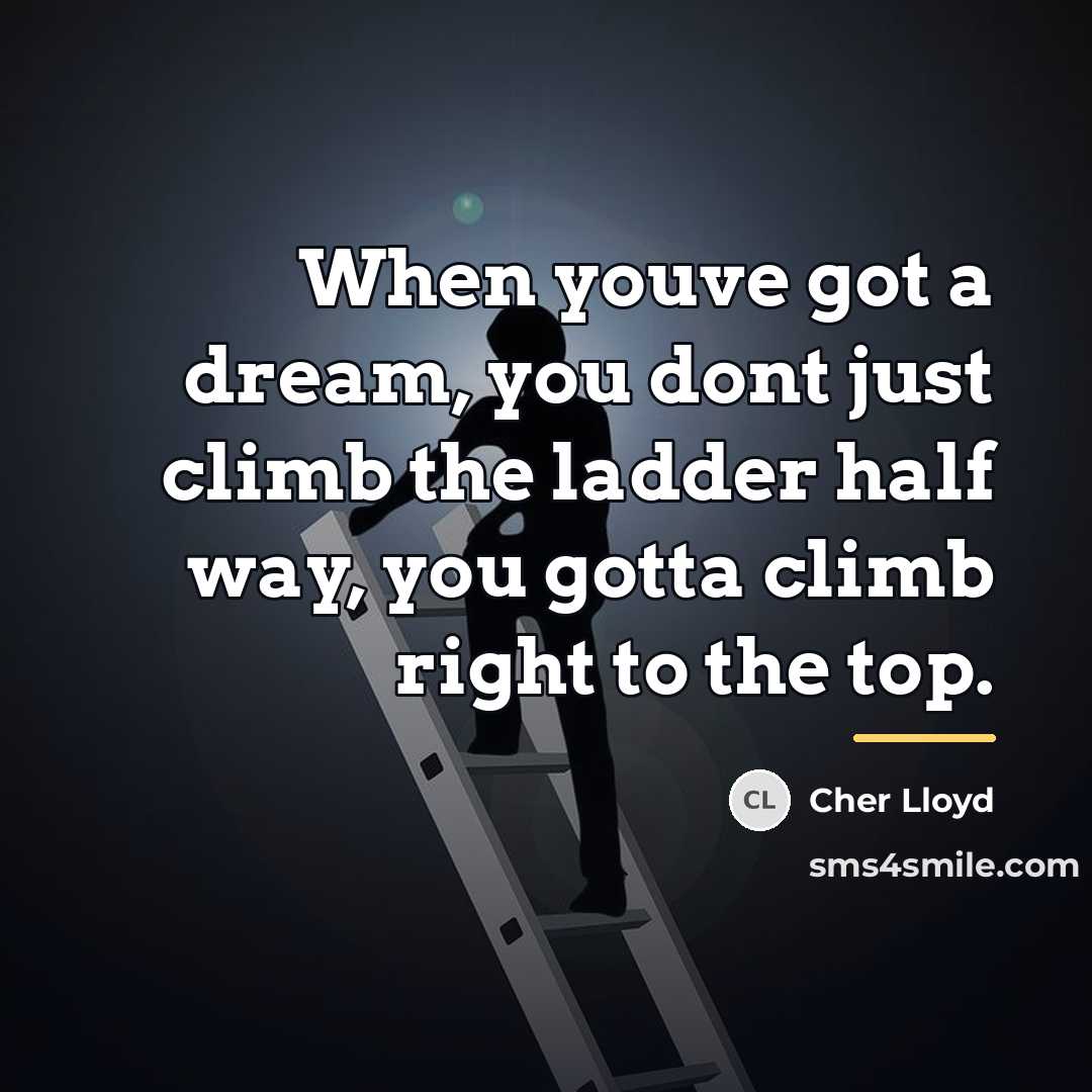 “When youve got a dream, you dont just climb the…” quote by Cher Lloyd