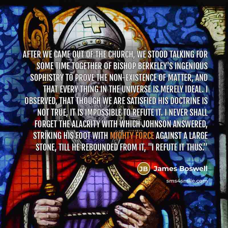 “After we came out of the church, we stood talking…” quote by James Boswell