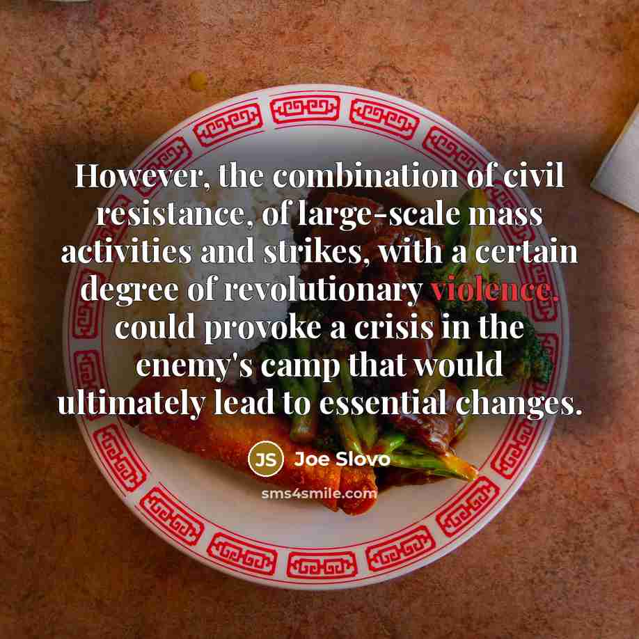 “However, the combination of civil resistance, of large-scale mass activities…” quote by Joe Slovo