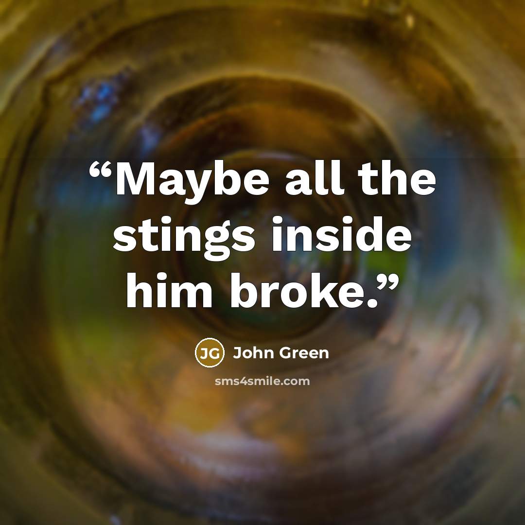 “Maybe all the stings inside him broke.” quote by John Green