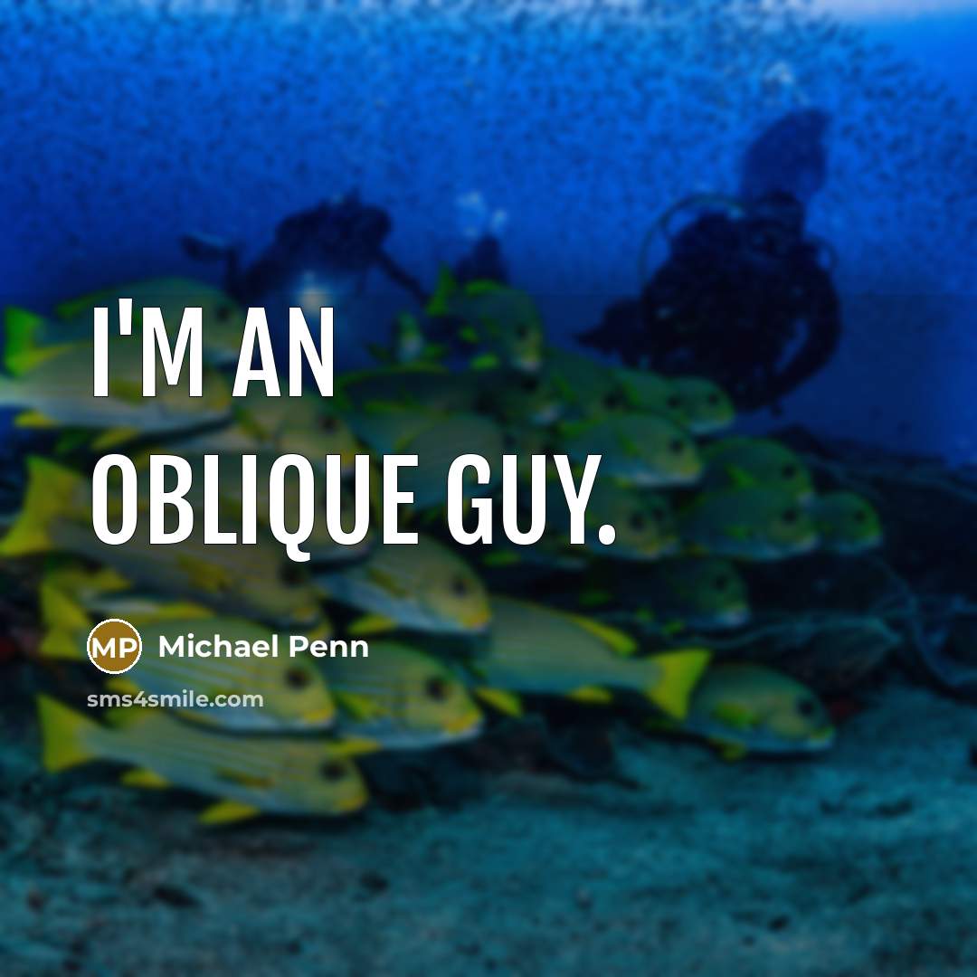 “I'm an oblique guy.…” quote by Michael Penn