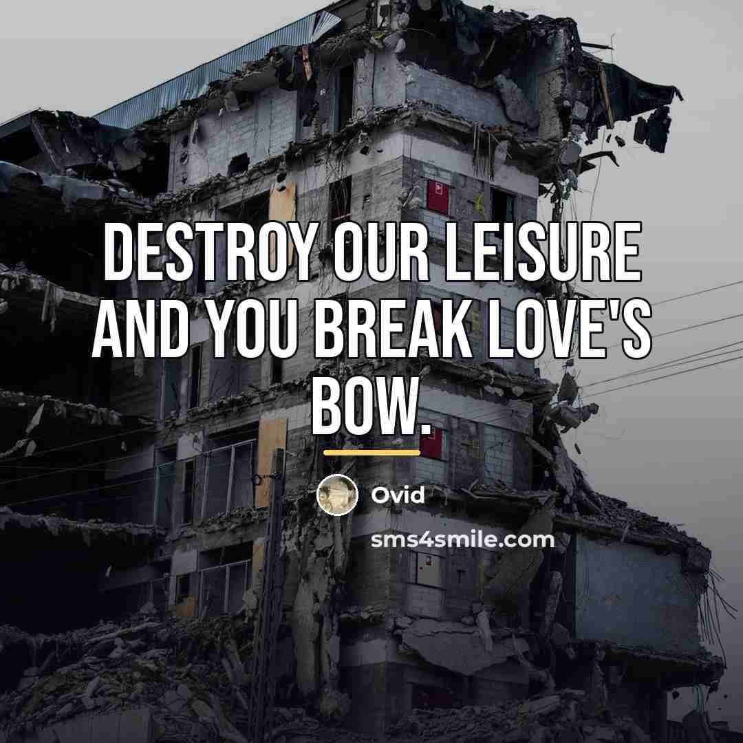 “Destroy our leisure and you break love's bow.…” quote by Ovid