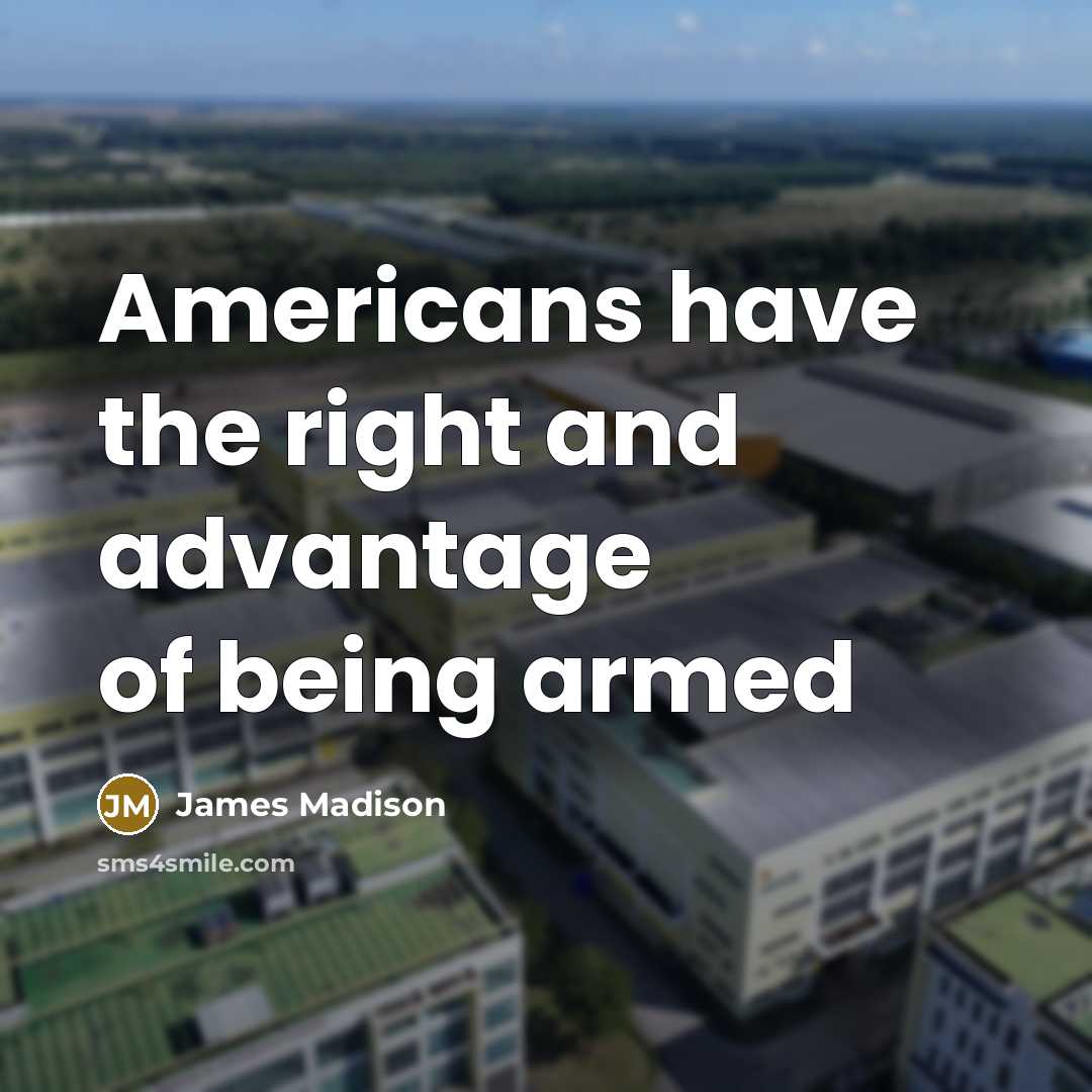 “Americans have the right and advantage of being armed…” quote by James Madison