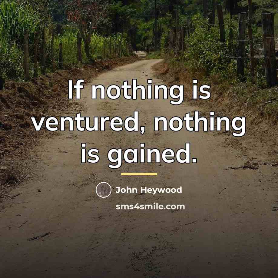 “If nothing is ventured, nothing is gained.…” quote by John Heywood