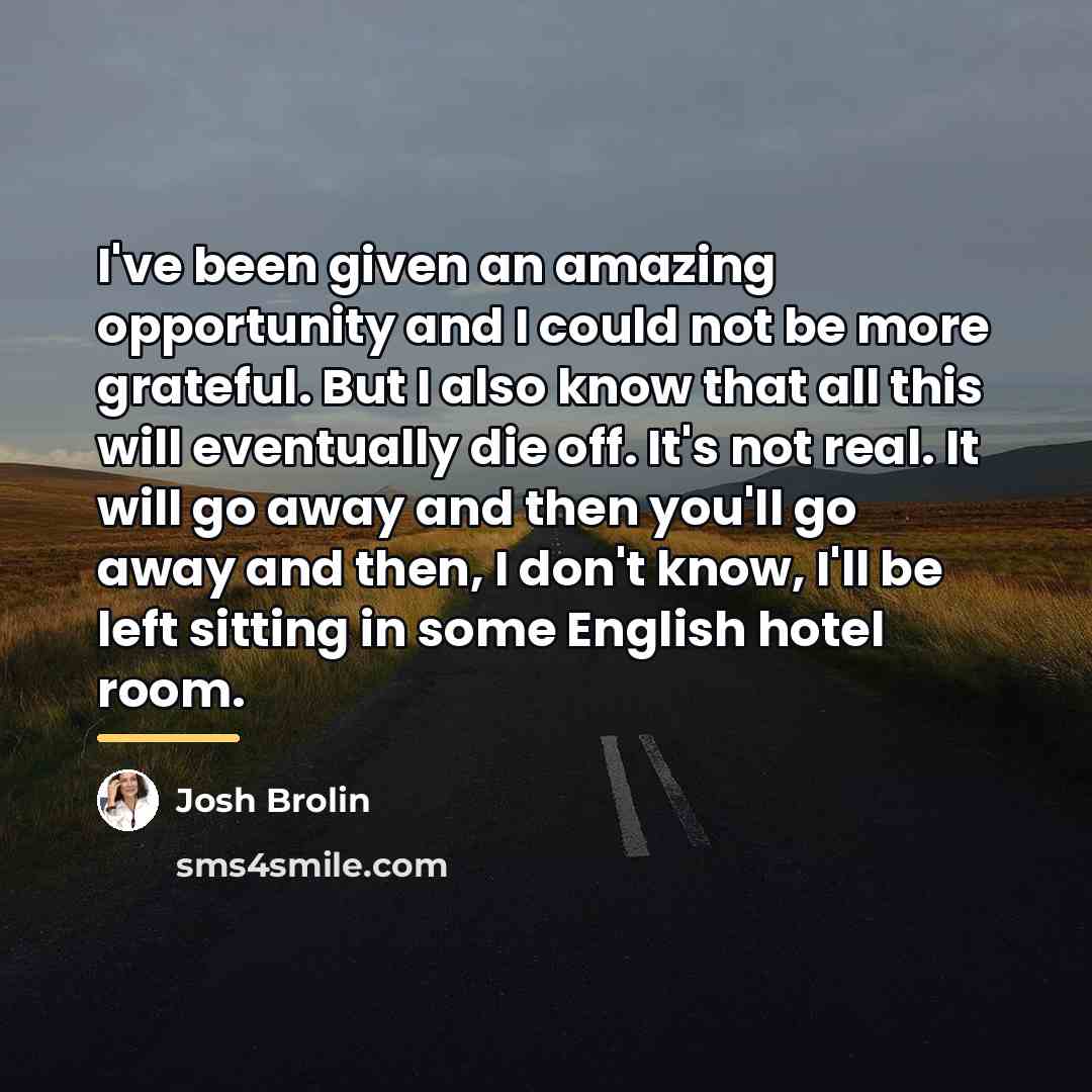 “I've been given an amazing opportunity and I could not…” quote by Josh Brolin
