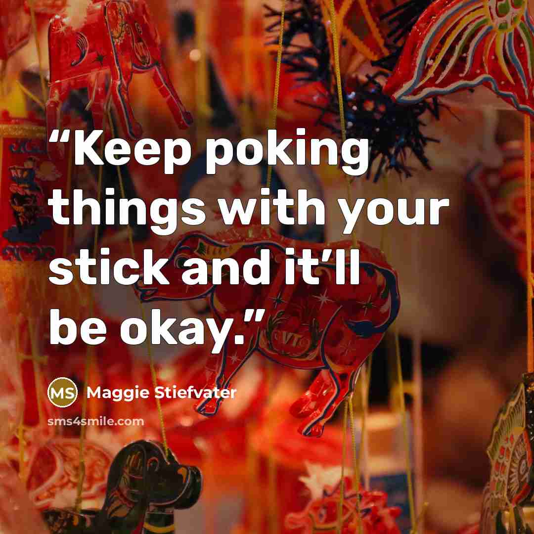 “Keep poking things with your stick and it’ll be okay.” quote by Maggie Stiefvater