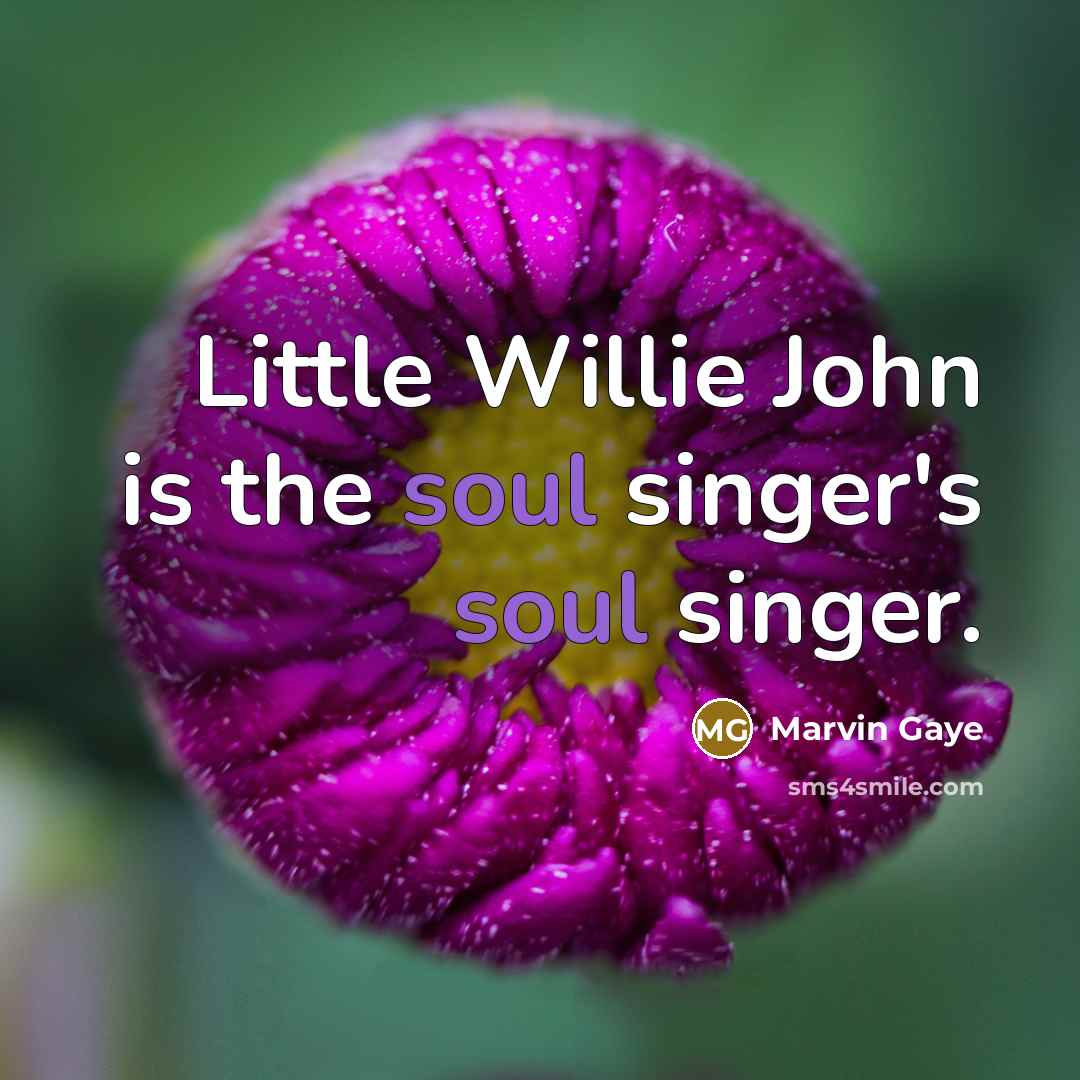 “Little Willie John is the soul singer's soul singer.…” quote by Marvin Gaye