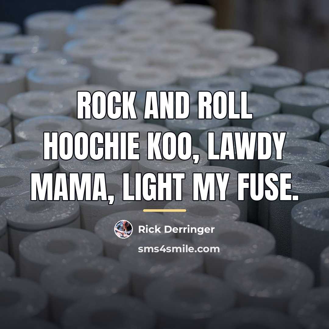 “Rock and roll hoochie koo, lawdy mama, light my fuse.…” quote by Rick Derringer