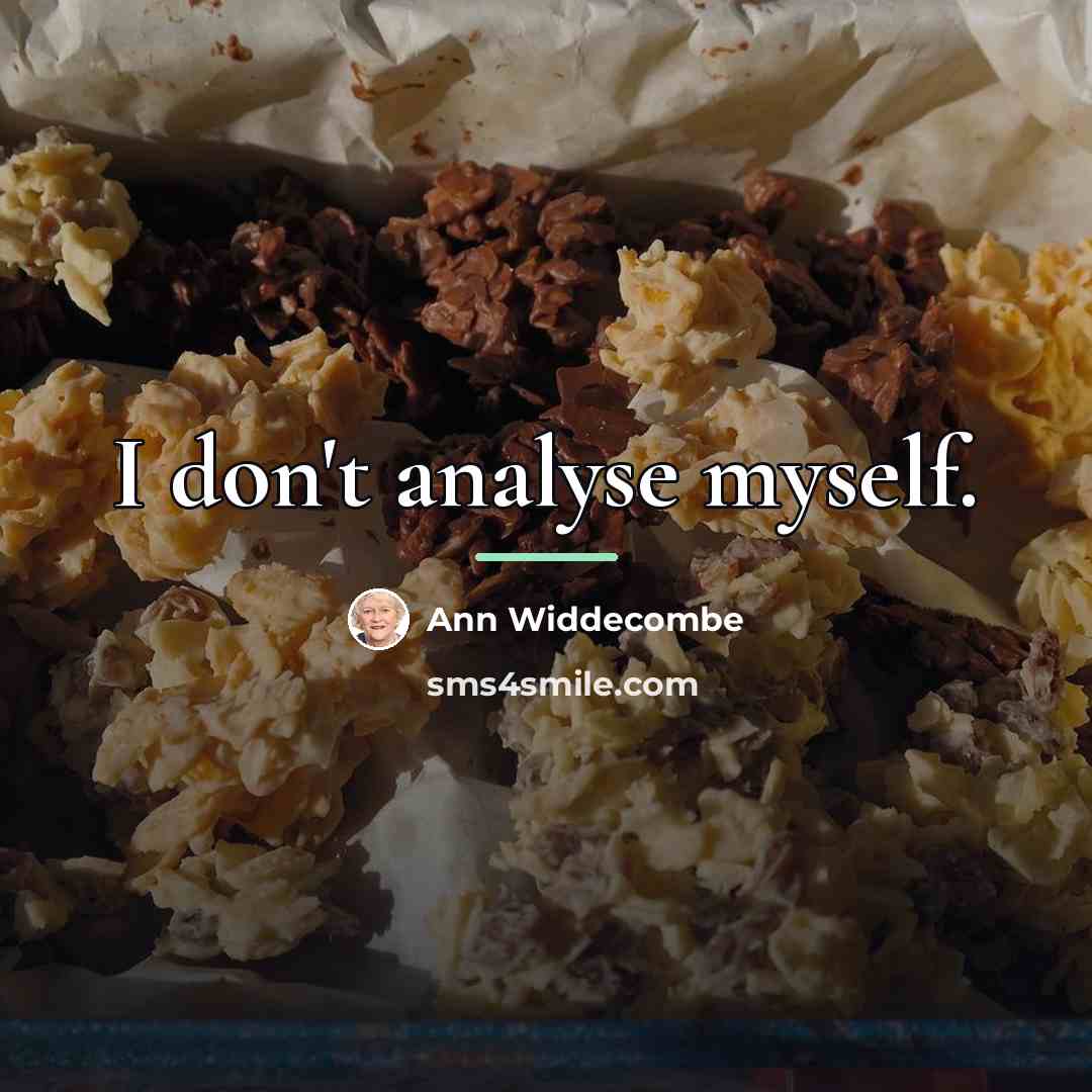 “I don't analyse myself.…” quote by Ann Widdecombe