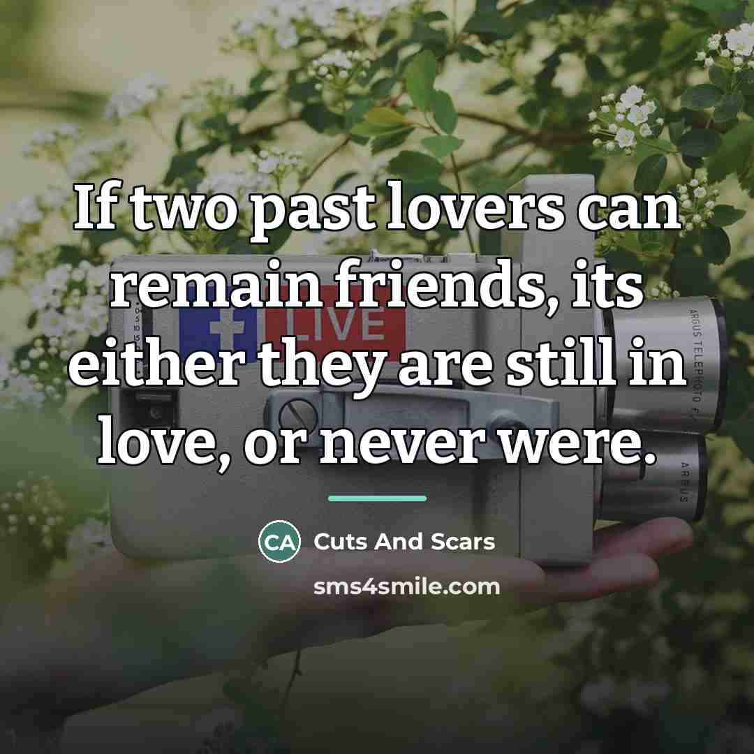 “If two past lovers can remain friends, its either they…” quote by Cuts And Scars