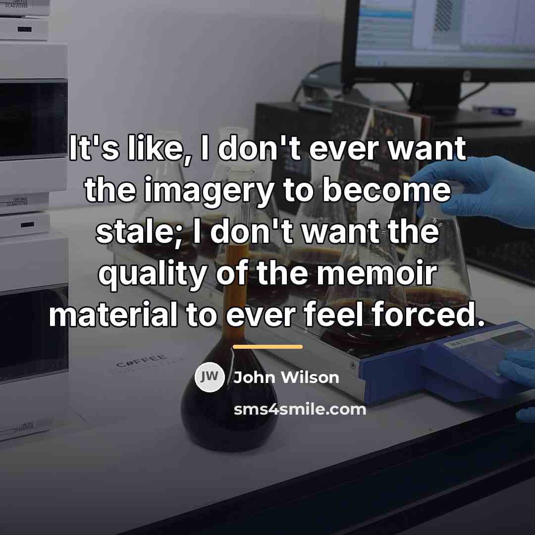 “It's like, I don't ever want the imagery to become…” quote by John Wilson