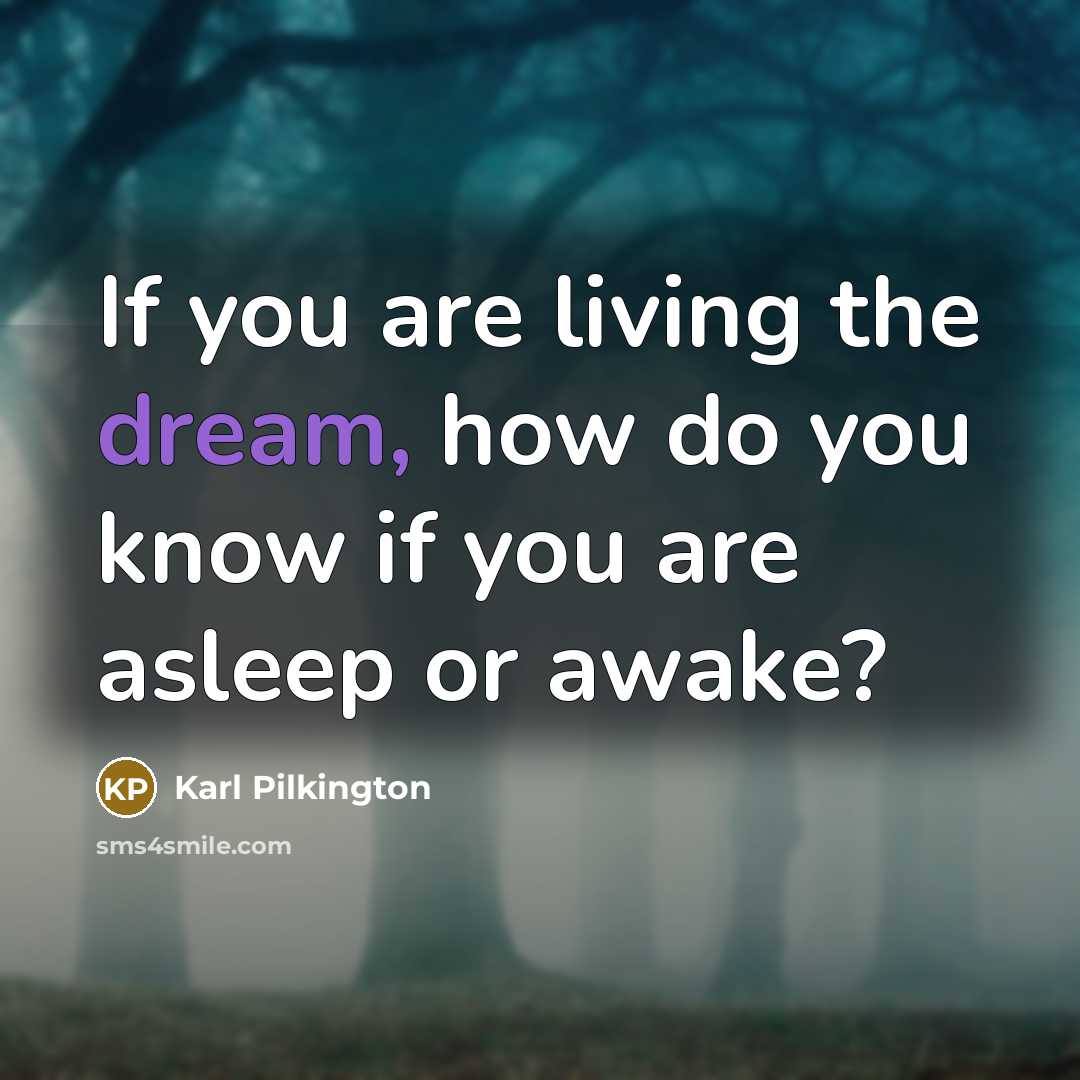 “If you are living the dream, how do you know…” quote by Karl Pilkington