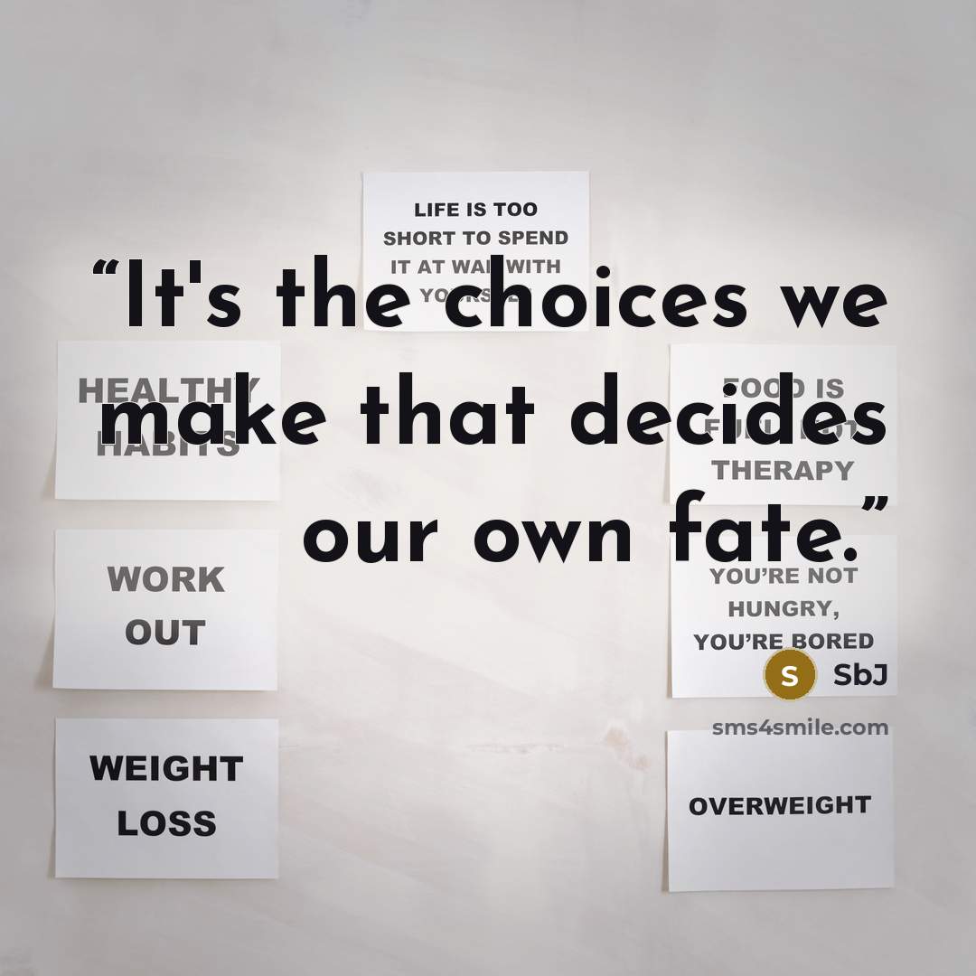 “It's the choices we make that decides our own fate.” quote by SbJ