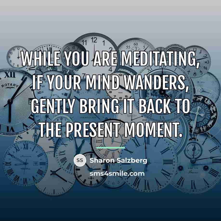 “While you are meditating, if your mind wanders, gently bring…” quote by Sharon Salzberg