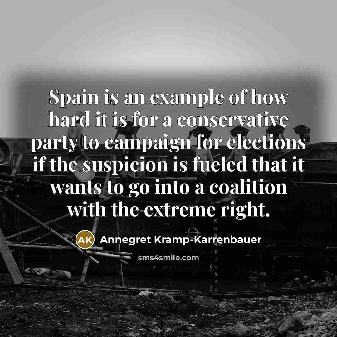 “Spain is an example of how hard it is for…” quote by Annegret Kramp-Karrenbauer