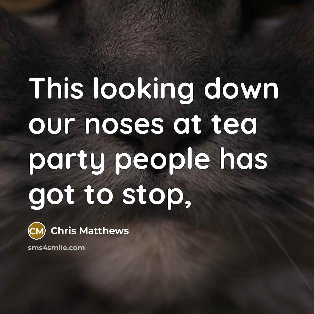“This looking down our noses at tea party people has…” quote by Chris Matthews