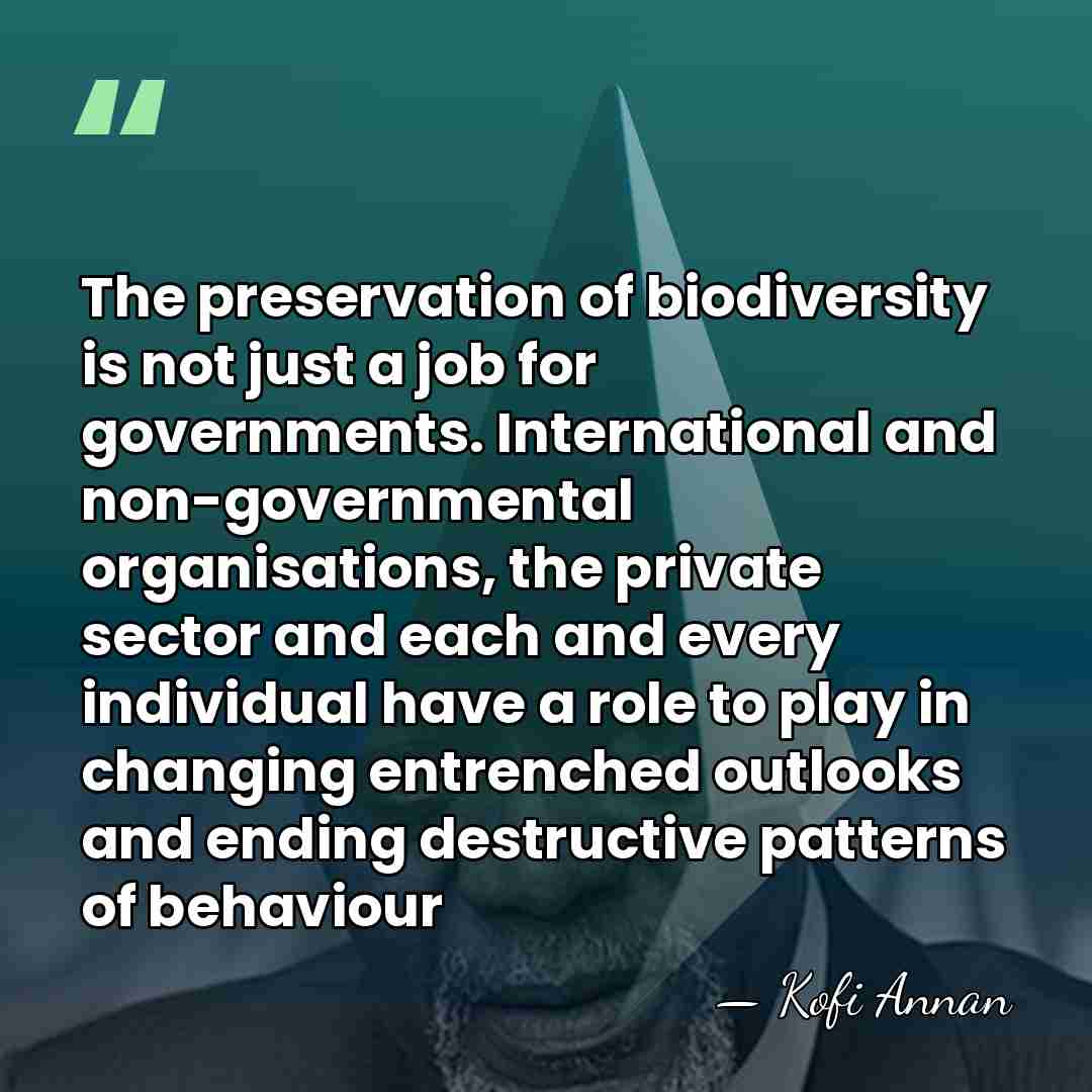 The preservation of biodiversity is not just a job for governments. International&hellip; - Kofi Annan