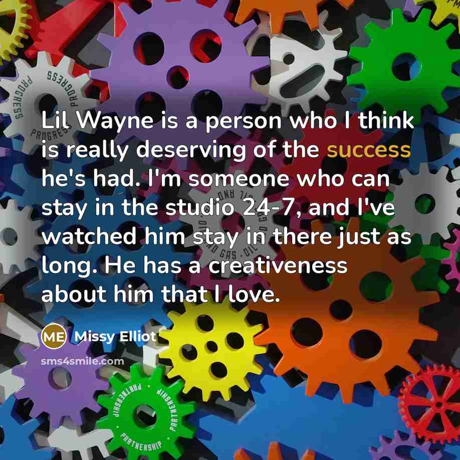 “Lil Wayne is a person who I think is really…” quote by Missy Elliot