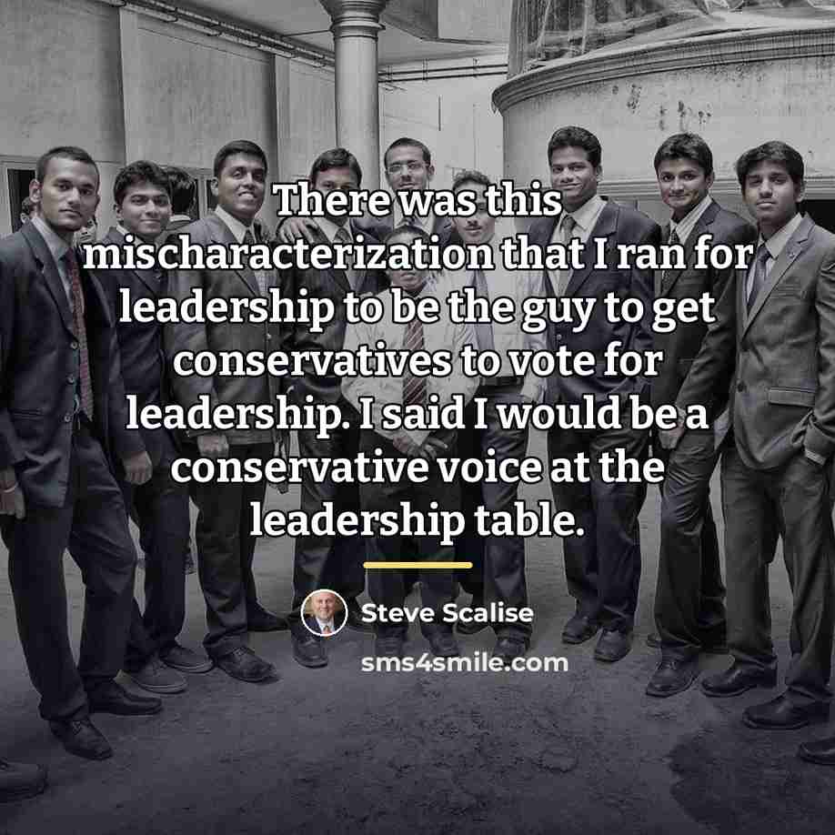 “There was this mischaracterization that I ran for leadership to…” quote by Steve Scalise