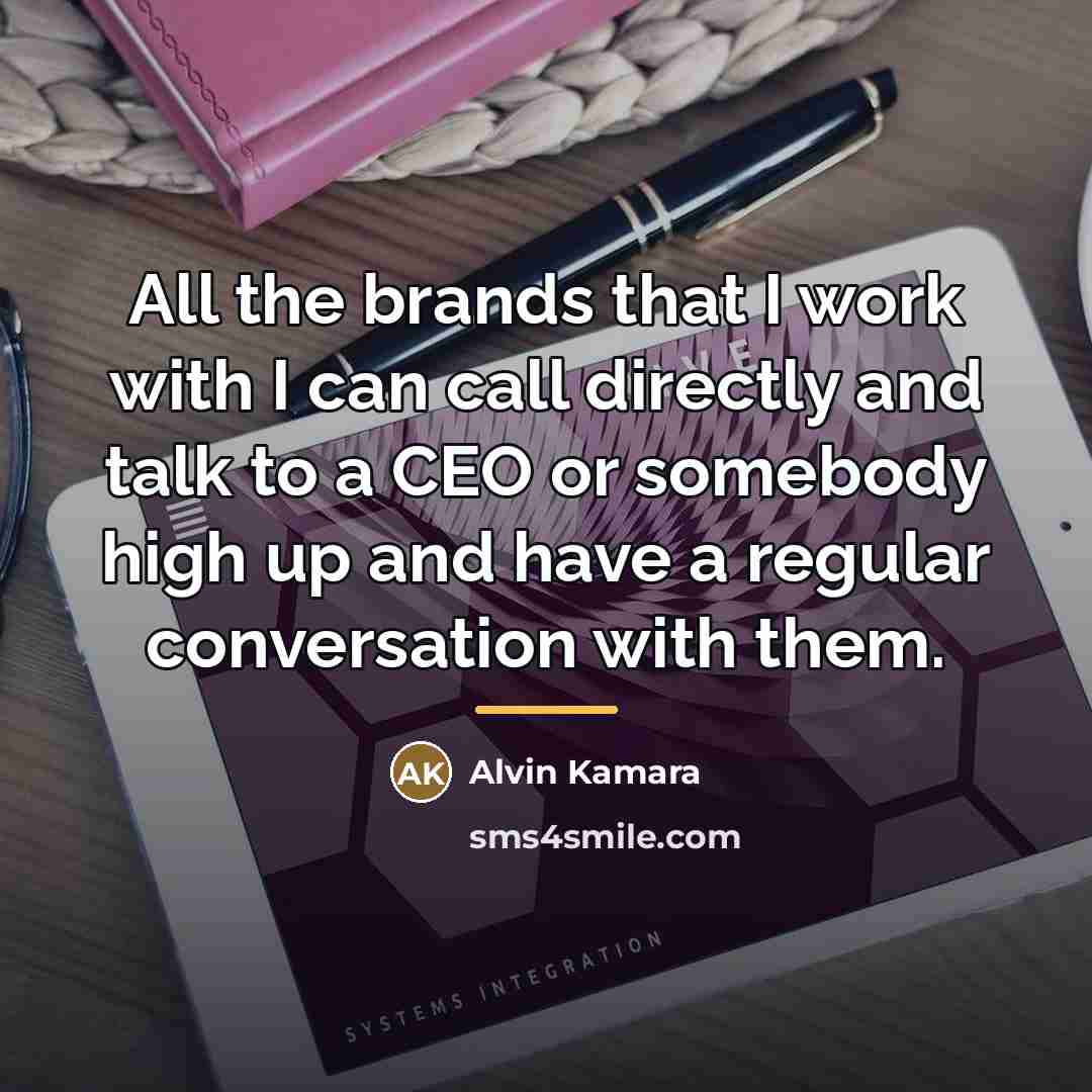 “All the brands that I work with I can call…” quote by Alvin Kamara