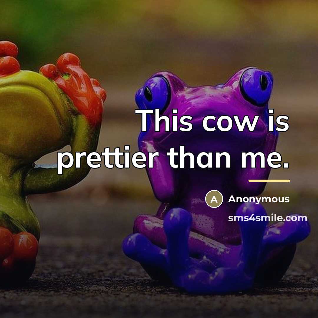 “This cow is prettier than me.…” quote by Anonymous