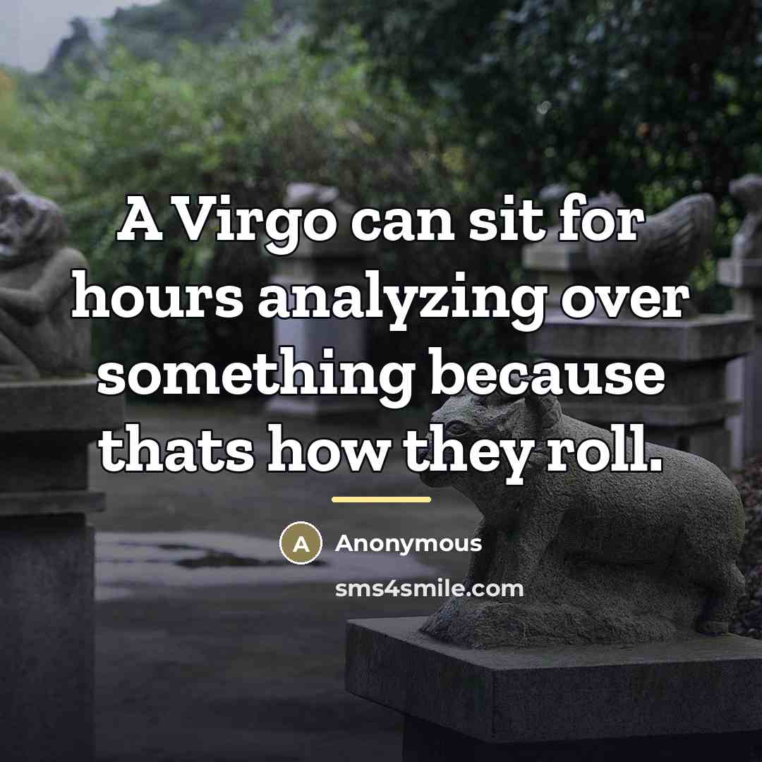 “A Virgo can sit for hours analyzing over something because…” quote by Anonymous