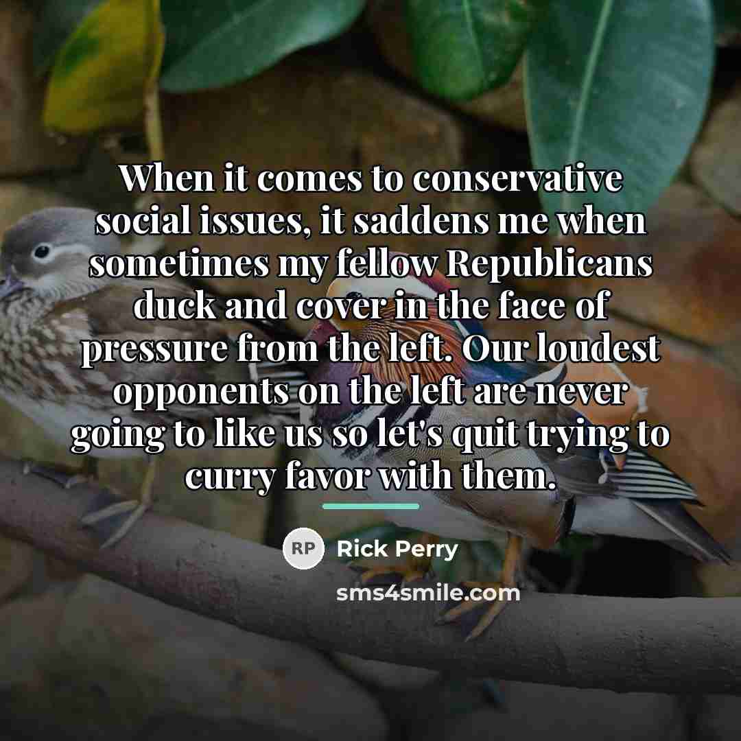 “When it comes to conservative social issues, it saddens me…” quote by Rick Perry