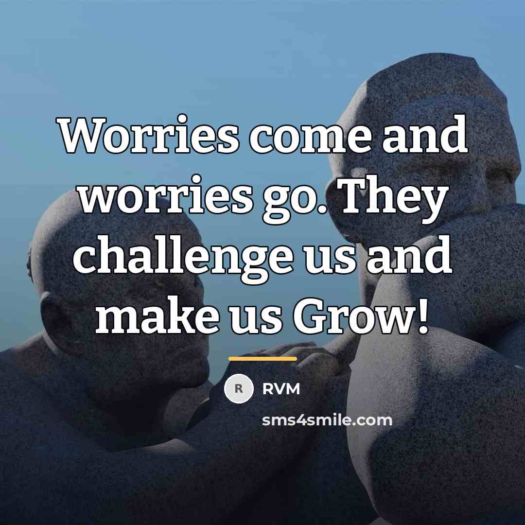 “Worries come and worries go. They challenge us and make…” quote by RVM