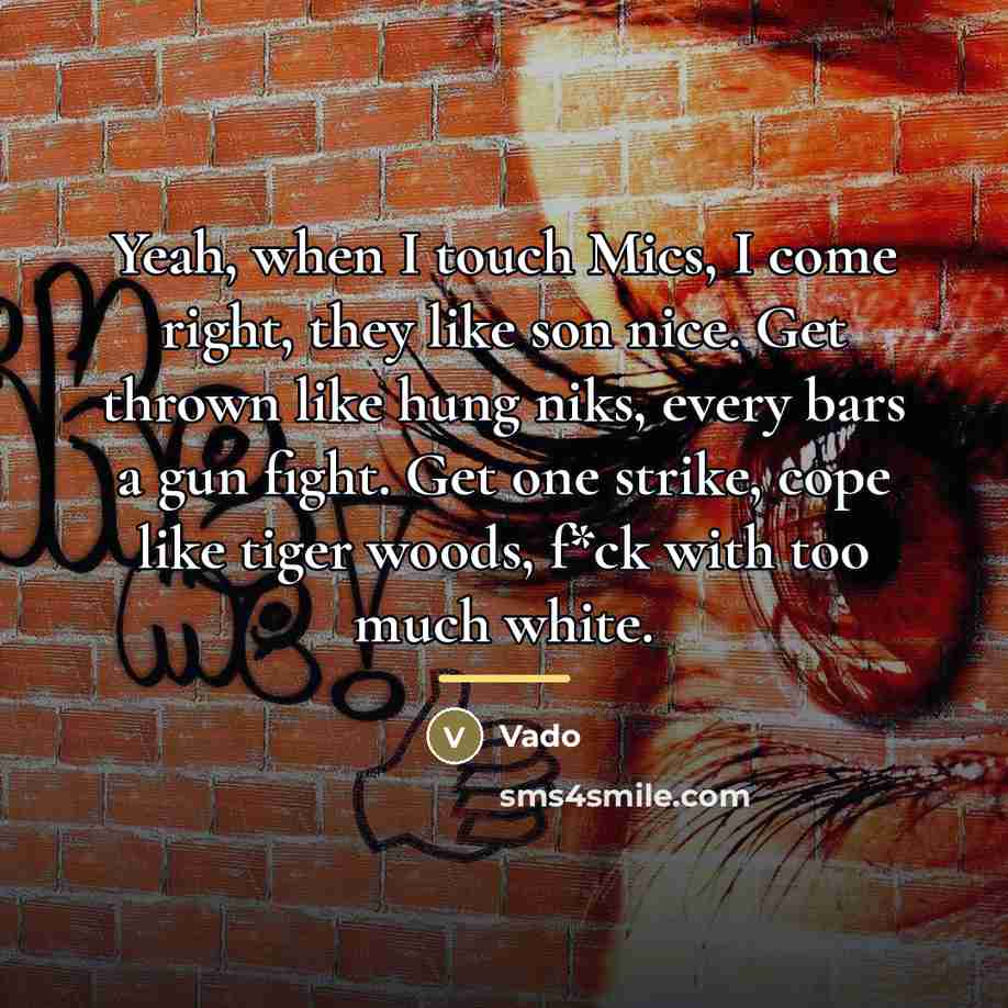 “Yeah, when I touch Mics, I come right, they like…” quote by Vado