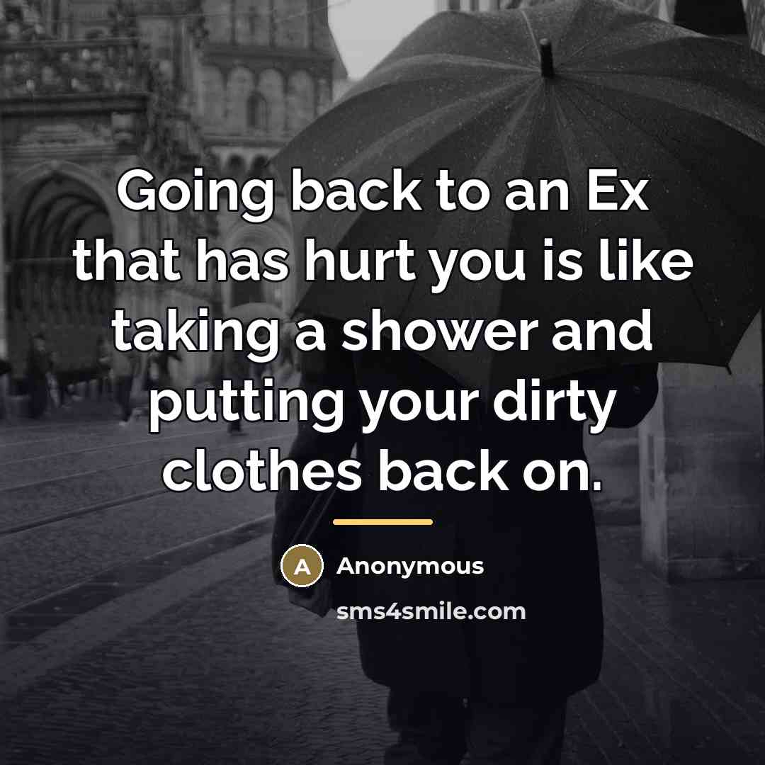 “Going back to an Ex that has hurt you is…” quote by Anonymous