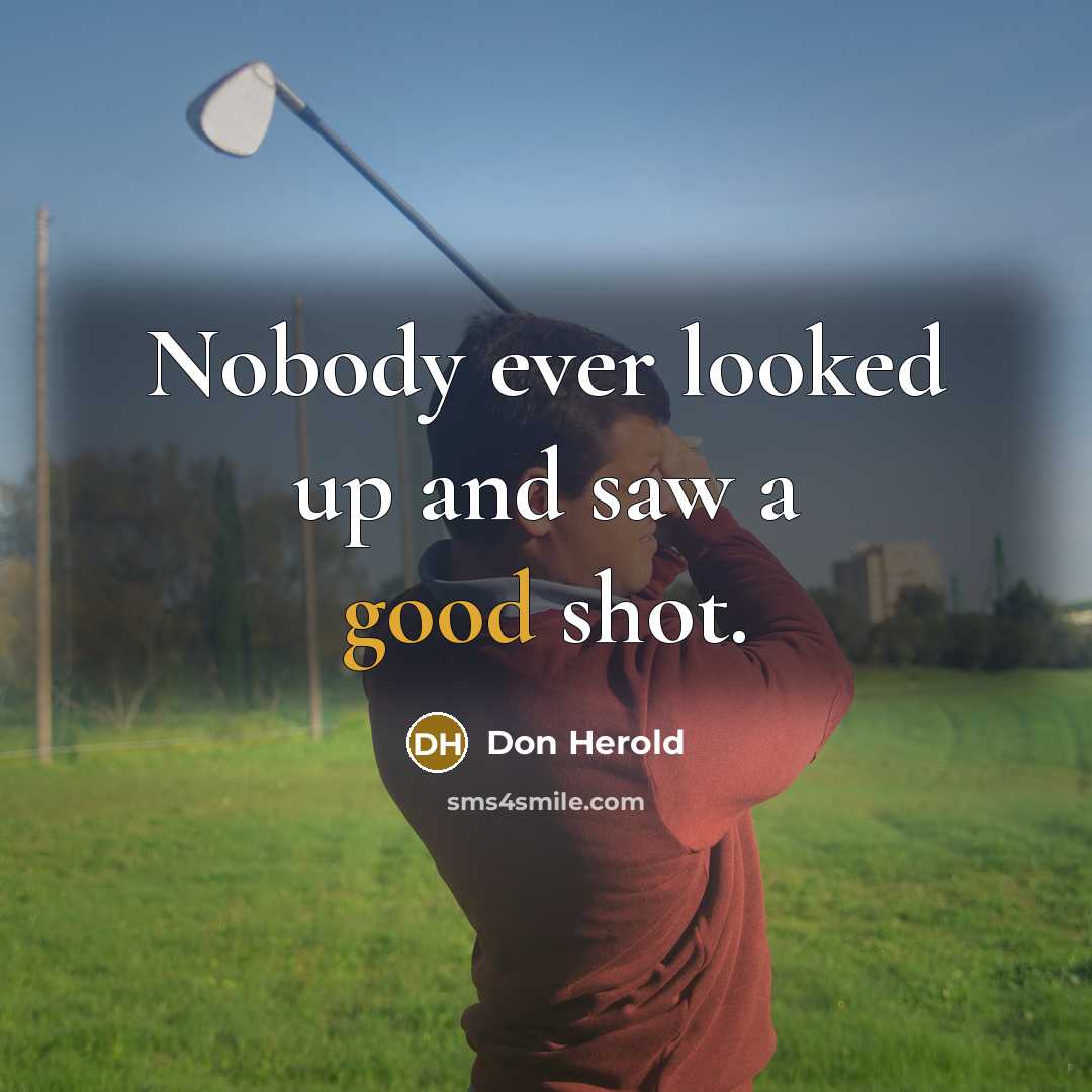 “Nobody ever looked up and saw a good shot.…” quote by Don Herold