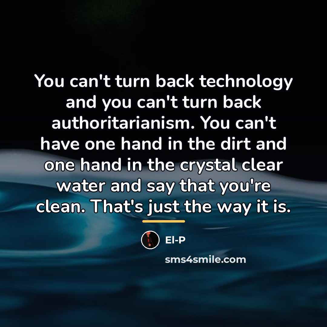 “You can't turn back technology and you can't turn back…” quote by El-P