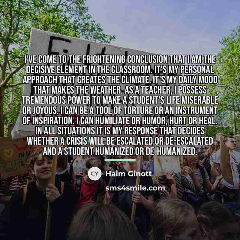“I've come to the frightening conclusion that I am the…” quote by Haim Ginott